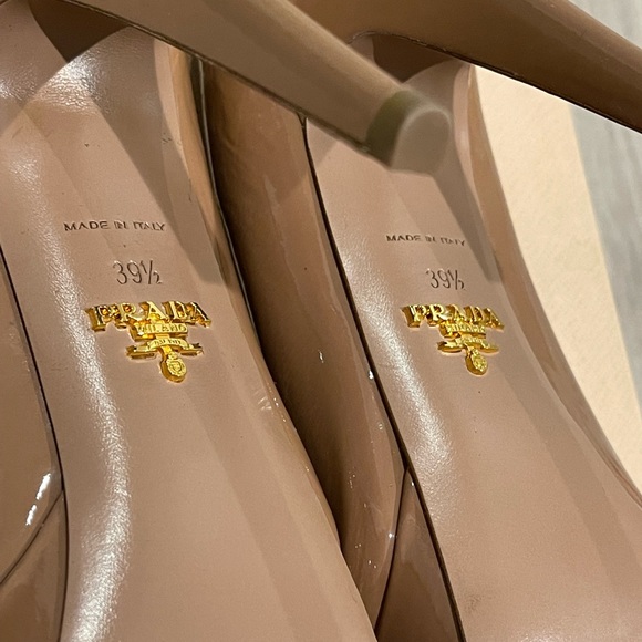 Prada Patent Leather Caramel Heels 39.5 - Picture 7 of 9